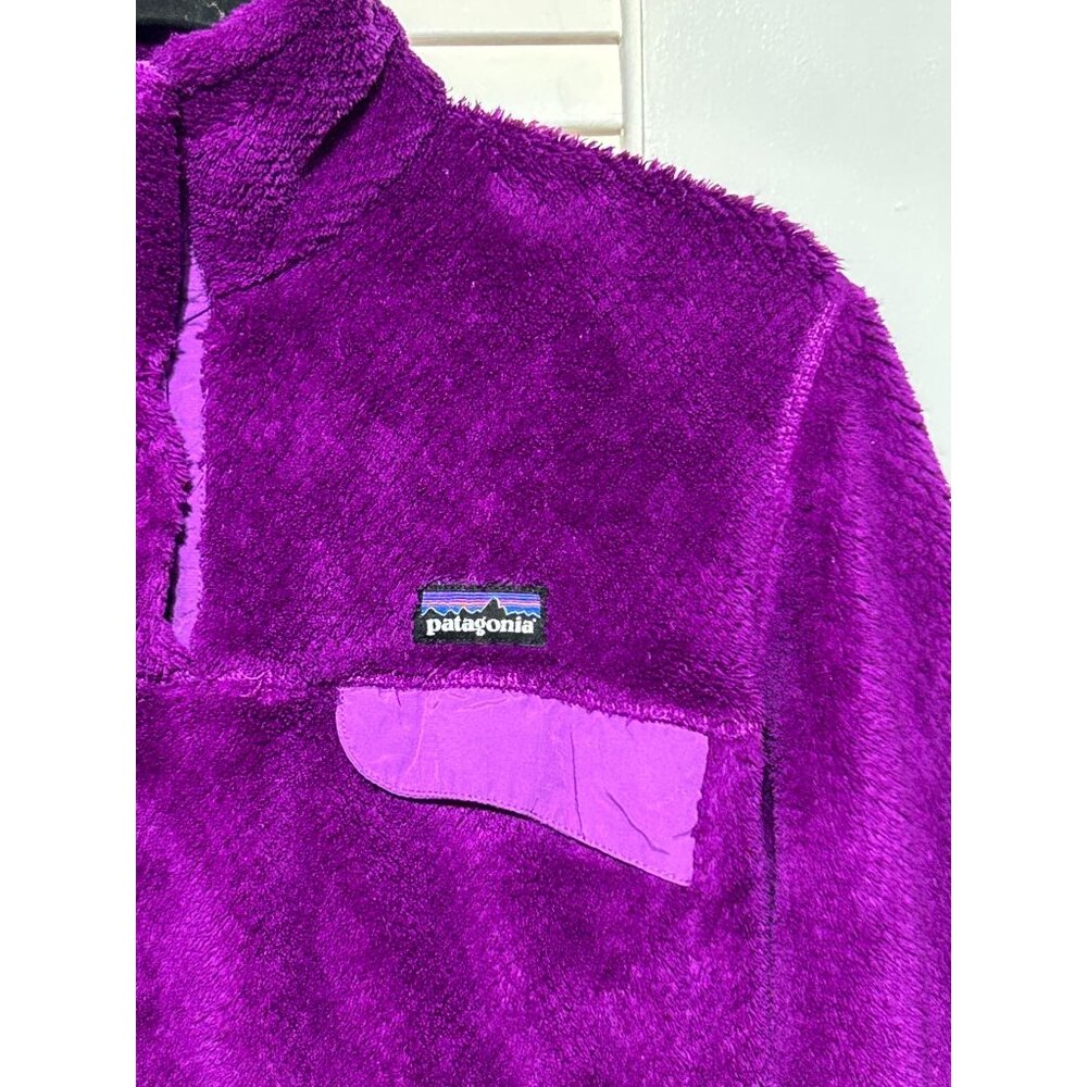 Patagonia Womens Purple Re-Tool Snap T Fleece Polartec Thermal Pullover Sz M 305 - Picture 6 of 13
